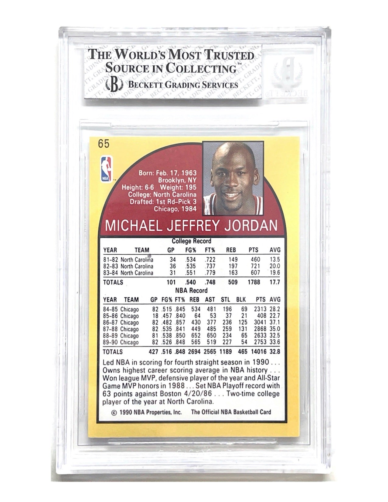 Michael Jordan 1990-91 Hoops #65 - BGS 8