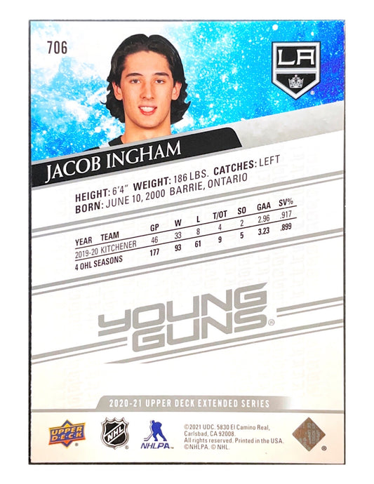 Jacob Ingham 2020-21 Upper Deck Extended Series Young Guns #706