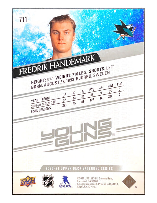 Fredrik Handemark 2020-21 Upper Deck Extended Series Young Guns #711