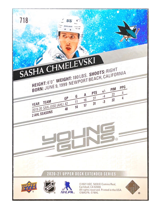 Sasha Chmelevski 2020-21 Upper Deck Extended Series Young Guns #718