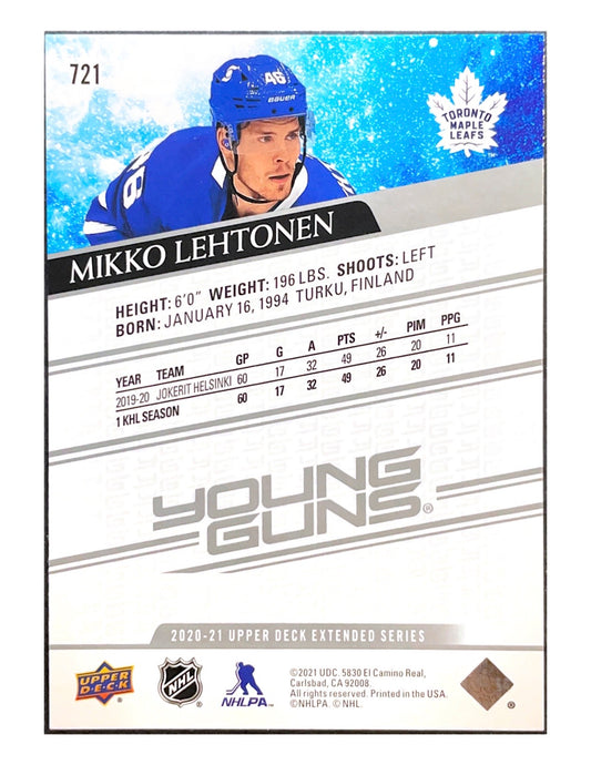 Mikko Lehtonen 2020-21 Upper Deck Extended Series Young Guns #721