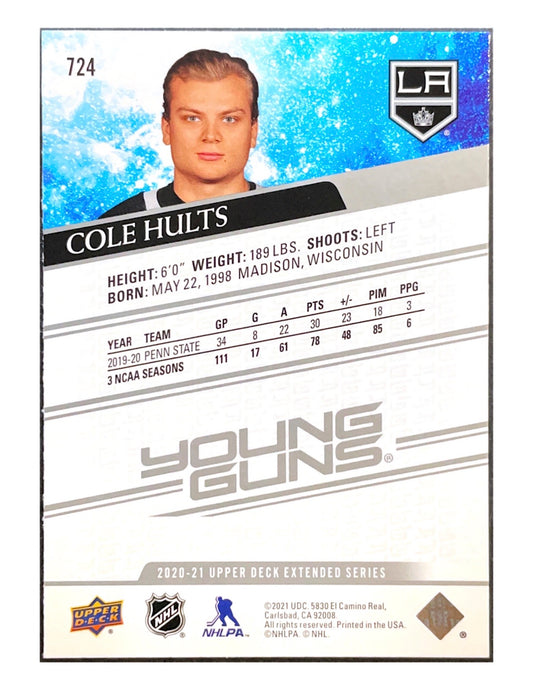 Cole Hults 2020-21 Upper Deck Extended Series Young Guns #724