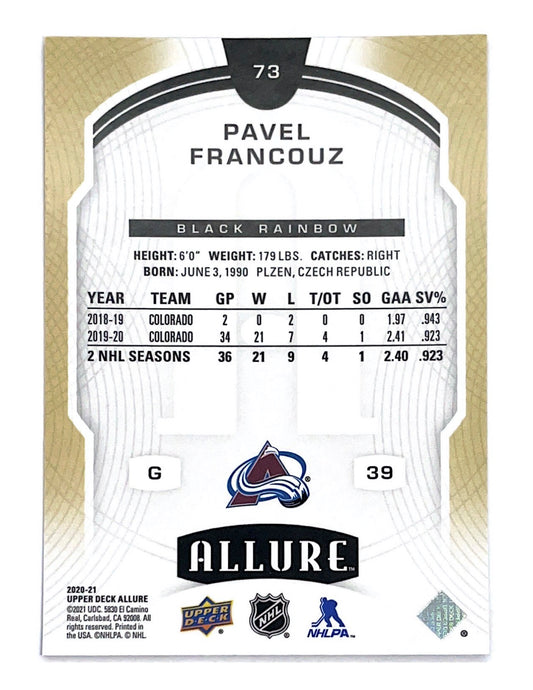 Pavel Francouz 2020-21 Upper Deck Allure Rookie Black Rainbow #73