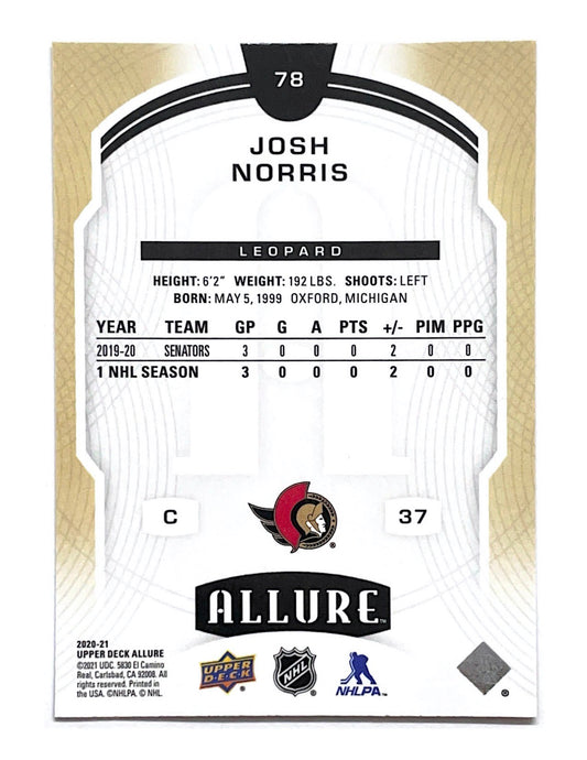Josh Norris 2020-21 Upper Deck Allure Rookie Leopard #78