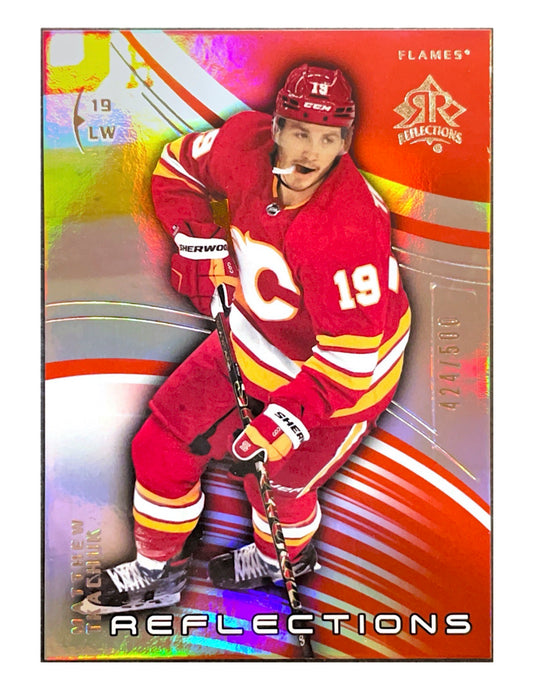 Matthew Tkachuk 2020-21 Upper Deck Extended Series Reflections Ruby #7 - 424/500