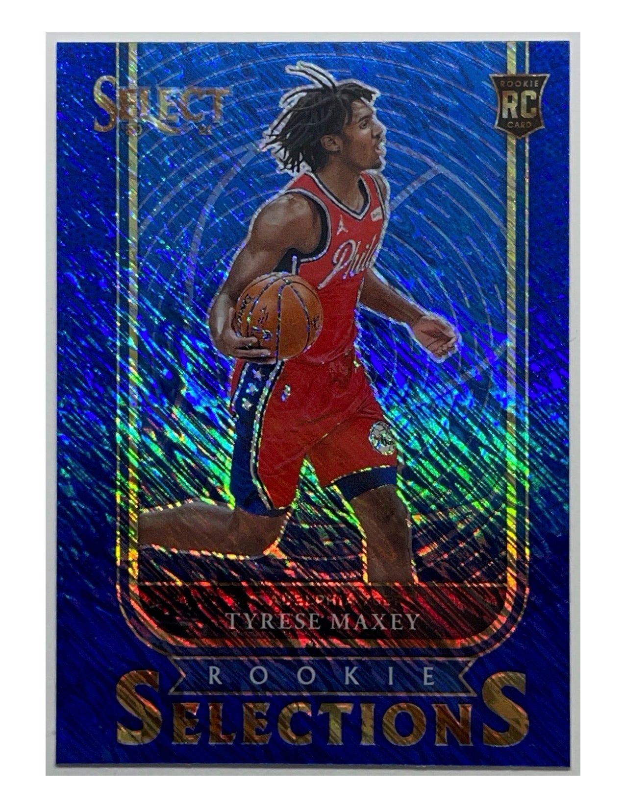Tyrese Maxey 2020-21 Panini Select Rookie Selections Blue Shimmer #7