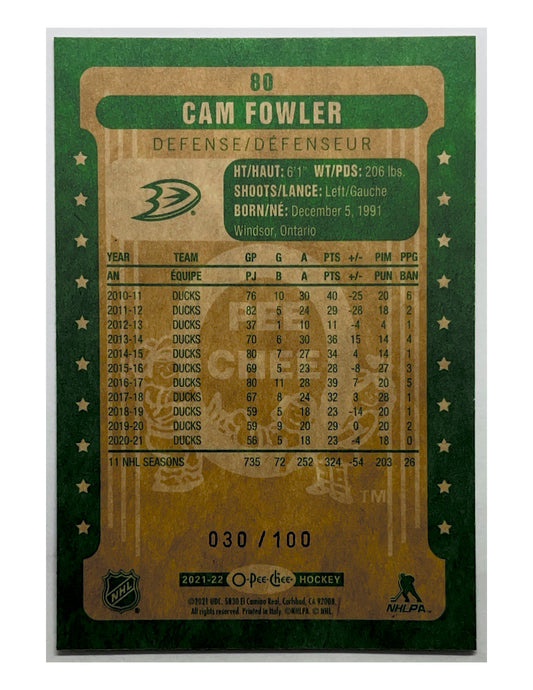 Cam Fowler 2021-22 Upper Deck O-Pee-Chee Retro Black Border #80 - 030/100