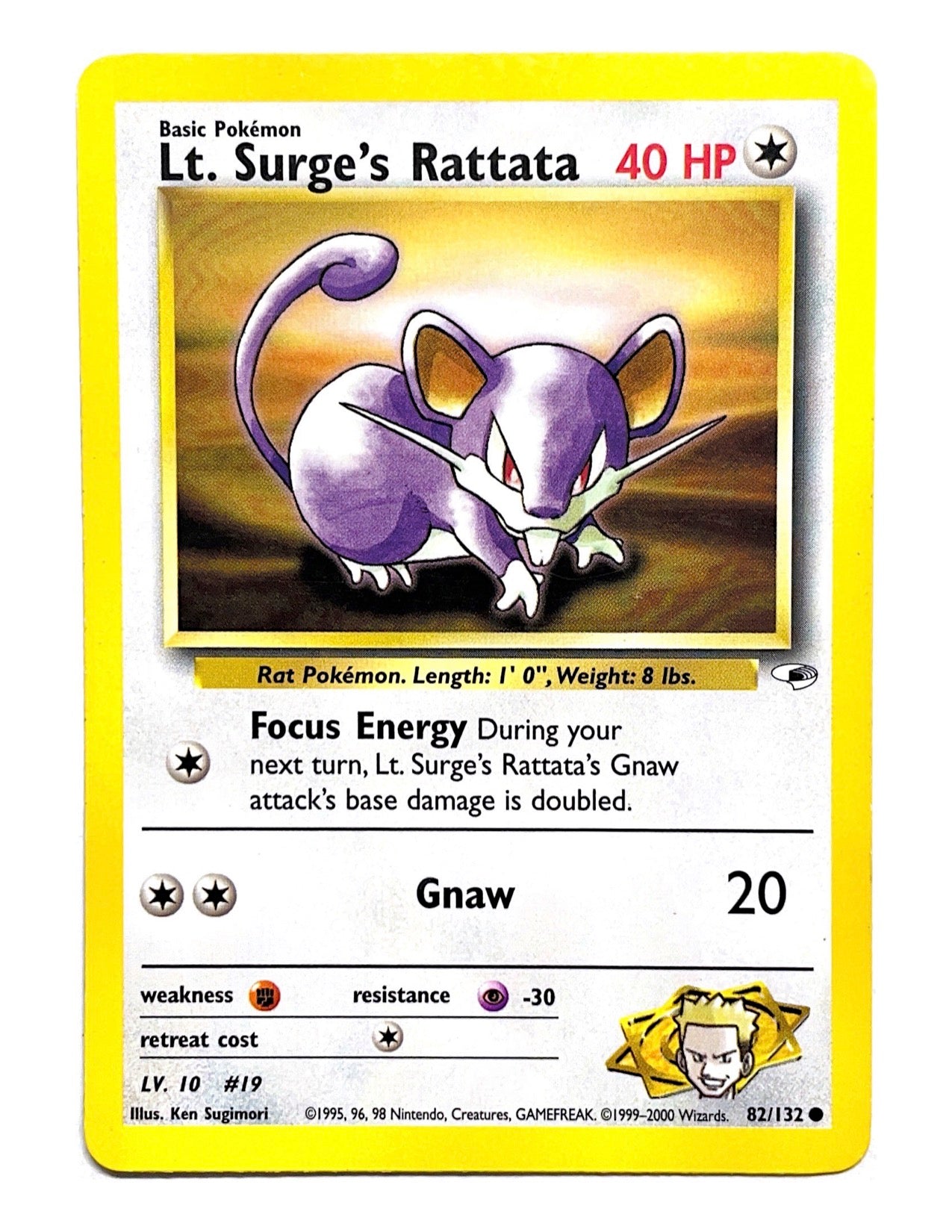 Lt. Surge's Rattata 82/132 Common - Unlimited - Gym Heroes