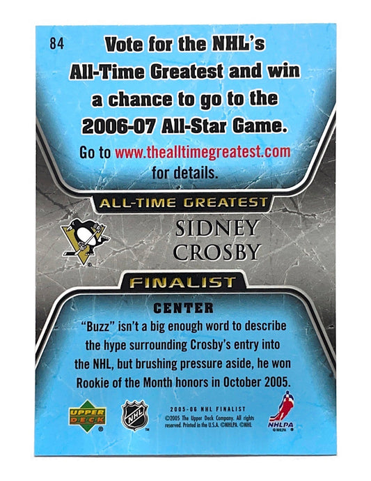 Sidney Crosby 2005-06 Upper Deck NHL Finalist Rookie #84