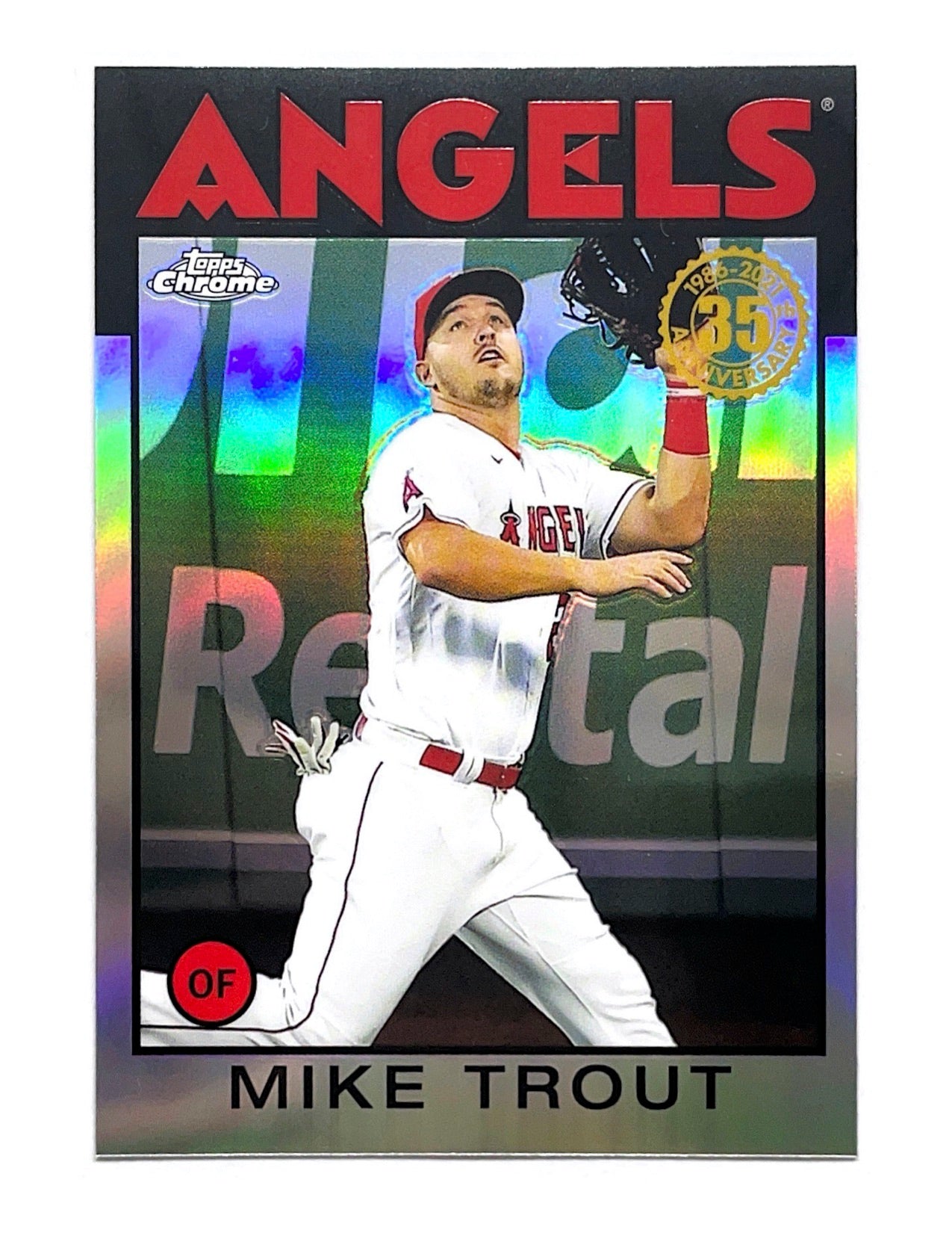 Mike Trout 2021 Topps Chrome 35th Anniversary Refractor #86BC-2