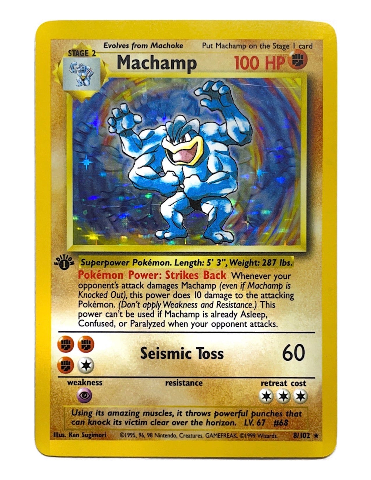 Machamp 8/102 Holo Rare - 1st Edition - Base Set