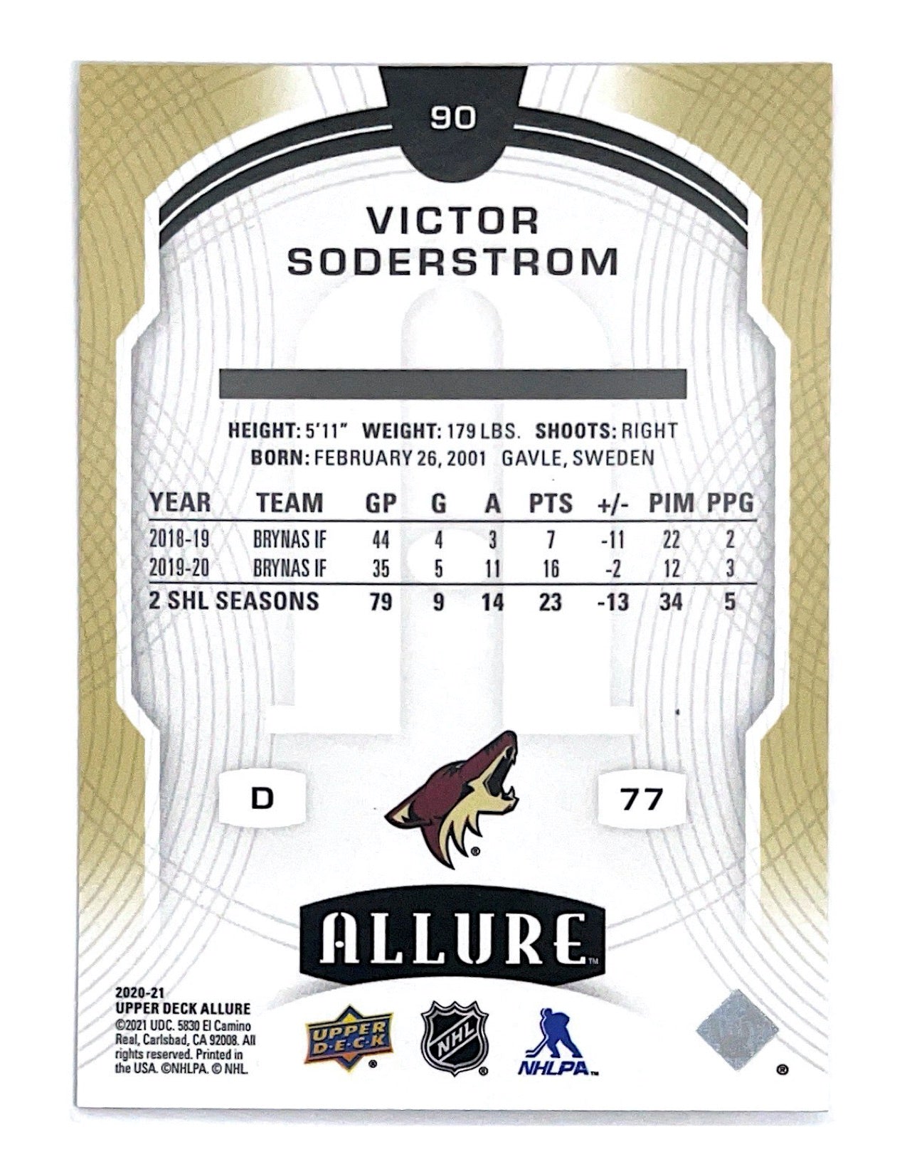 Victor Soderstrom 2020-21 Upper Deck Allure Rookie #90