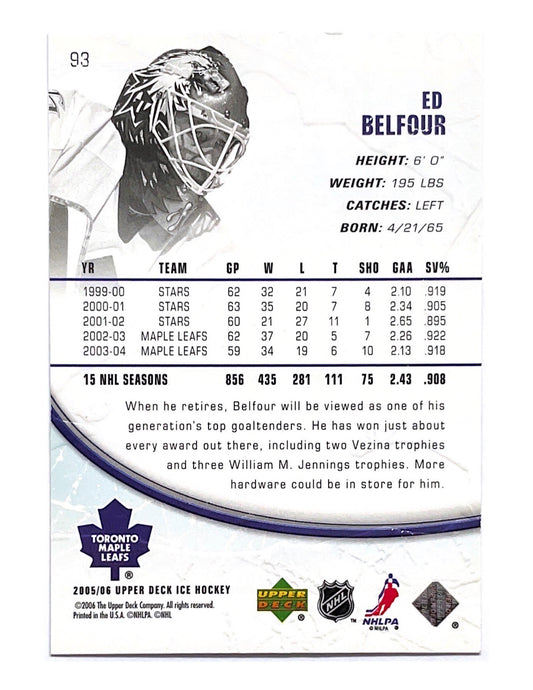 Ed Belfour 2005-06 Upper Deck Ice Blue #93 - 034/100