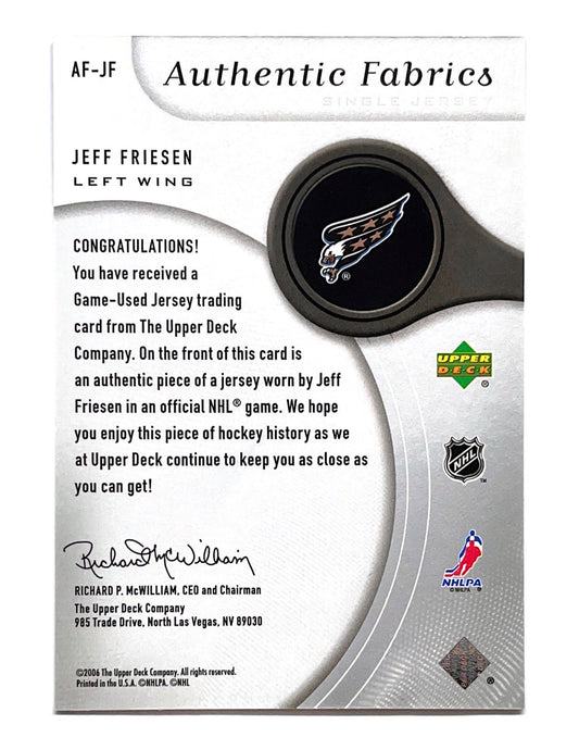 Jeff Friesen 2005-06 Upper Deck SP Game Used Single Jersey #AF-JF