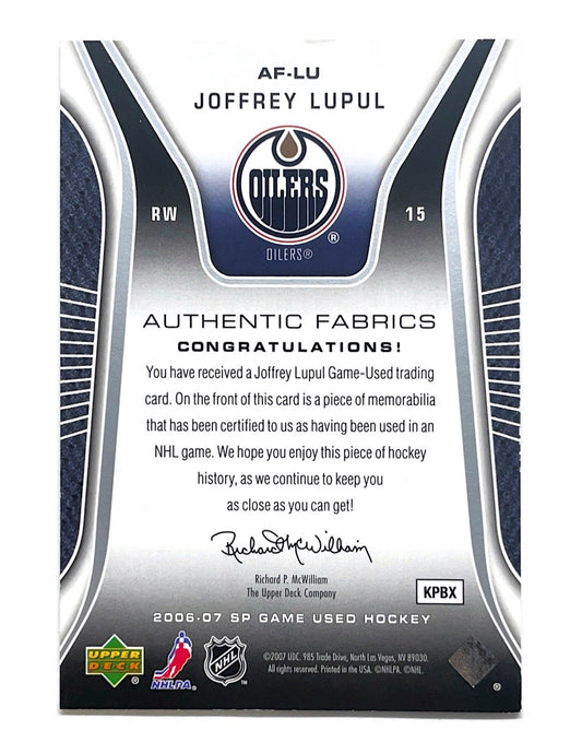 Joffrey Lupul 2006-07 Upper Deck SP Game Used Authentic Fabrics Jersey #AF-LU