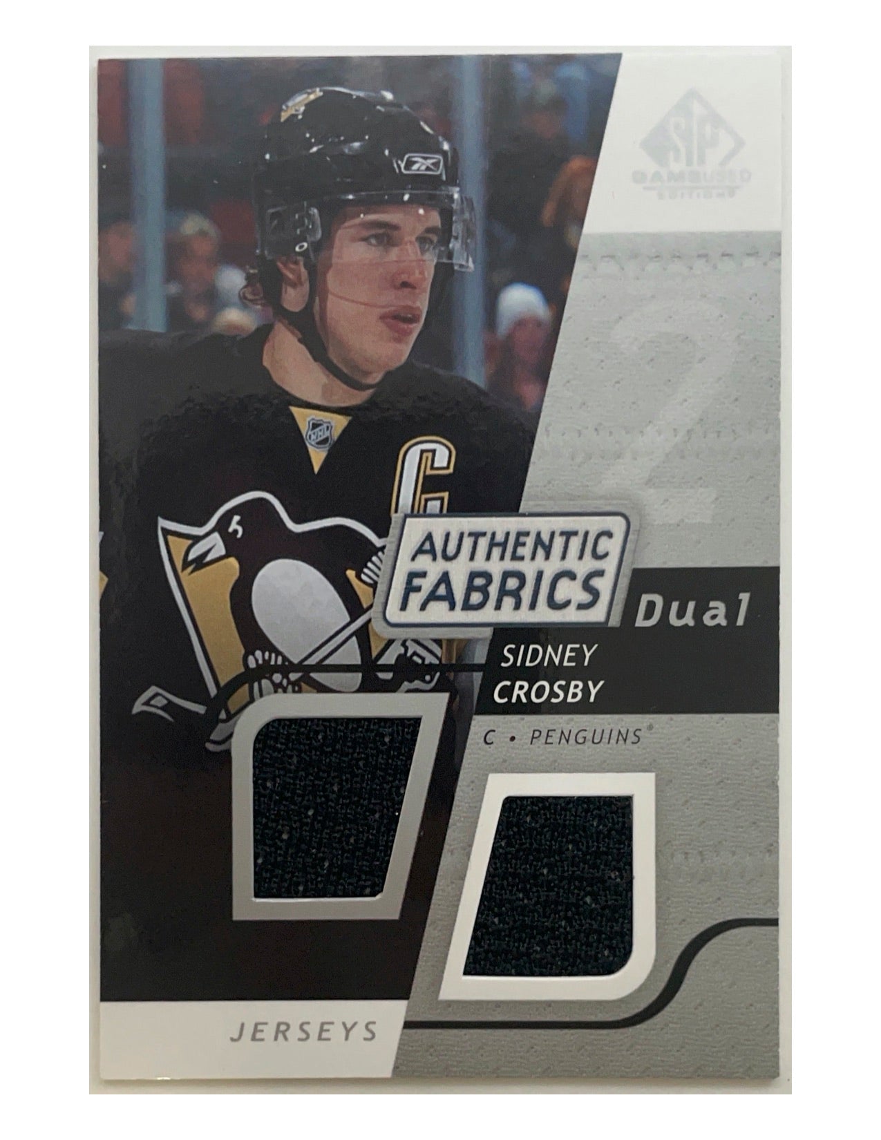 Sidney Crosby 2008-09 Upper Deck SP Game Used Authentic Fabrics Dual Jersey #AF-SC