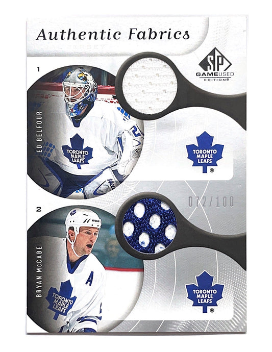 Bryan McCabe/Ed Belfour 2005-06 Upper Deck SP Game Used Authentic Fabrics Dual Jersey #AF2-BM - 072/100