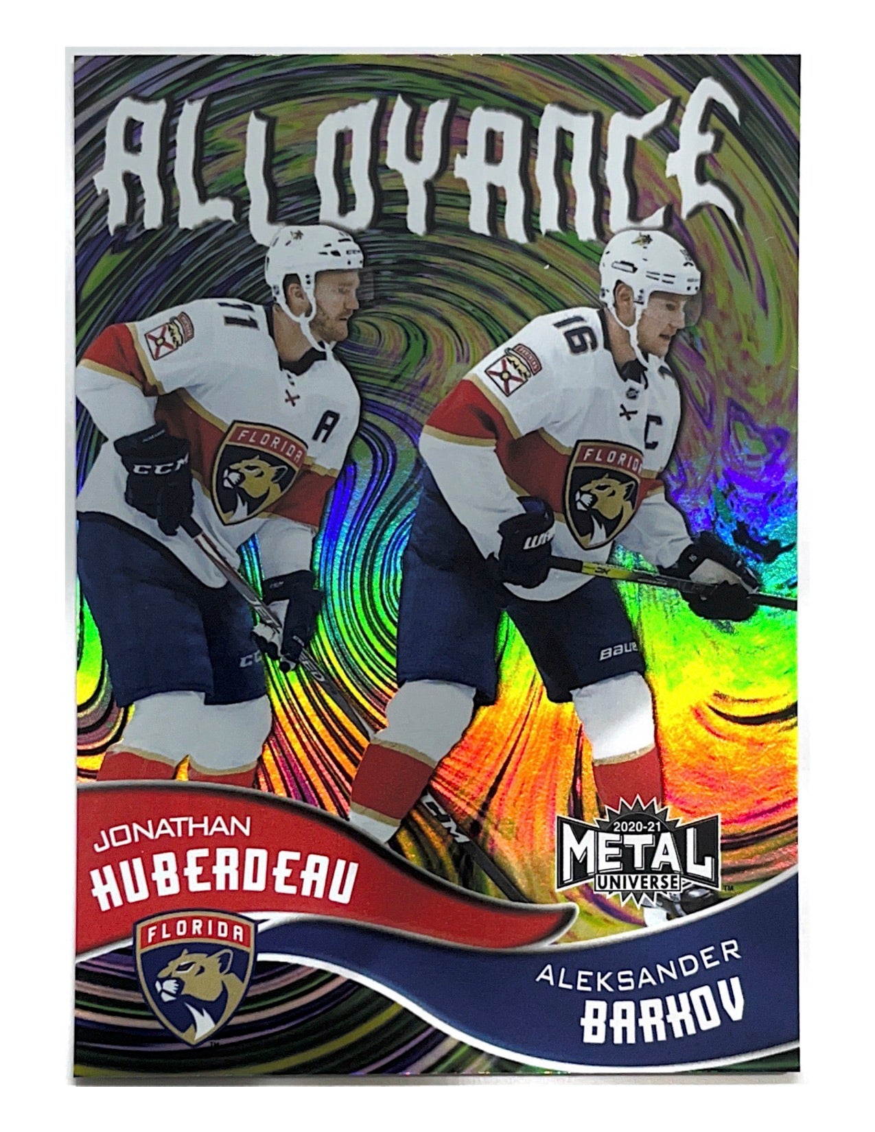 Jonathan Huberdeau/Aleksander Barkov 2020-21 Upper Deck Skybox Metal Universe Alloyance #AL-2