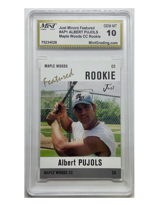 Albert Pujols Maple Woods CC Just Minors Features Rookie - MINT 10