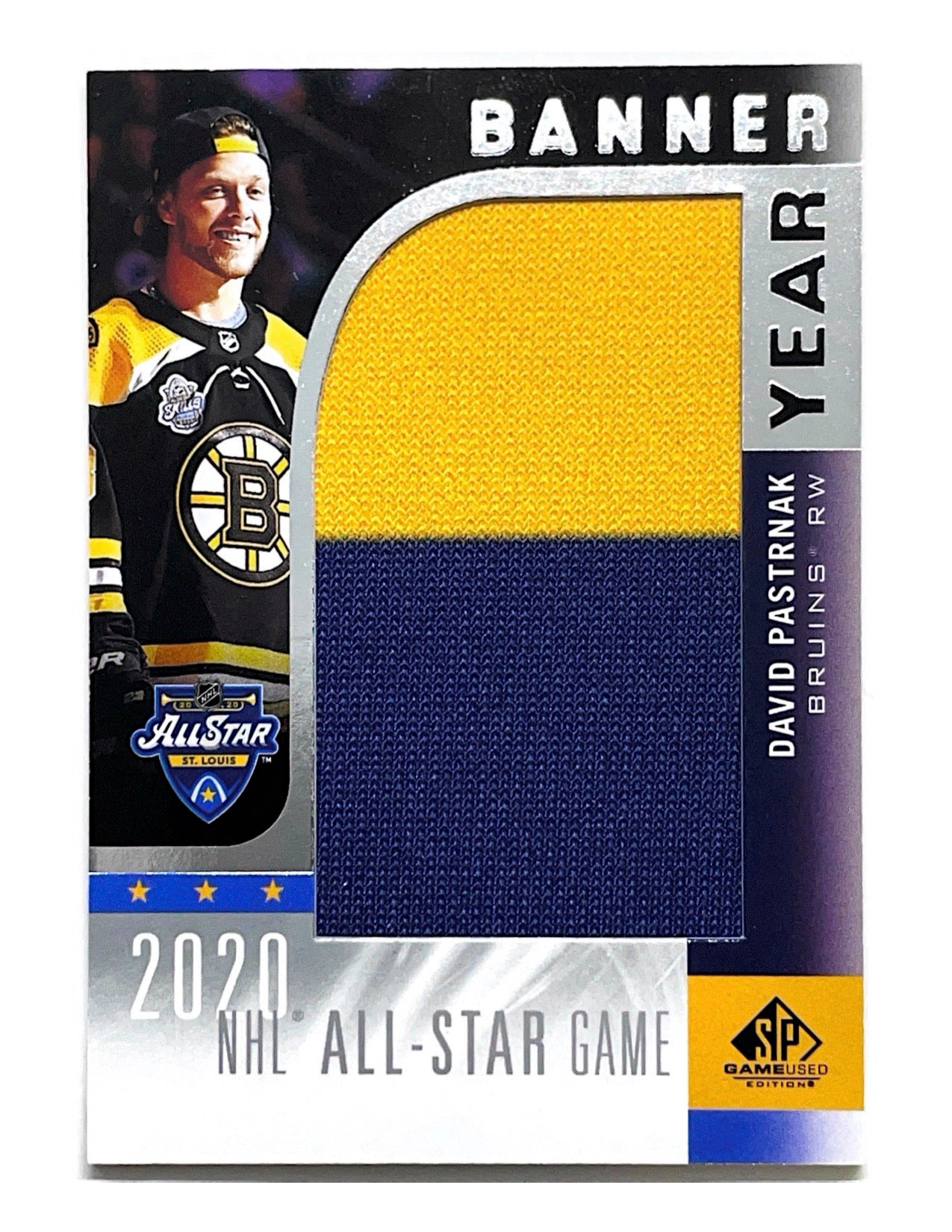 David Pastrnak 2020-21 Upper Deck SP Game Used Banner Year #AS20-DP