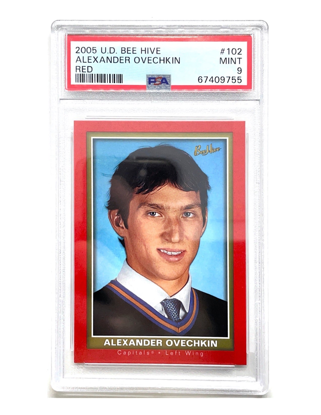 Alexander Ovechkin 2005-06 Upper Deck Beehive Rookie Portrait Red #102 - PSA 9