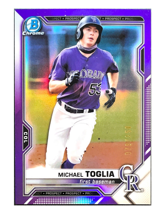 Michael Toglia 2021 Topps Bowman Chrome Purple #BCP-185 - 079/250