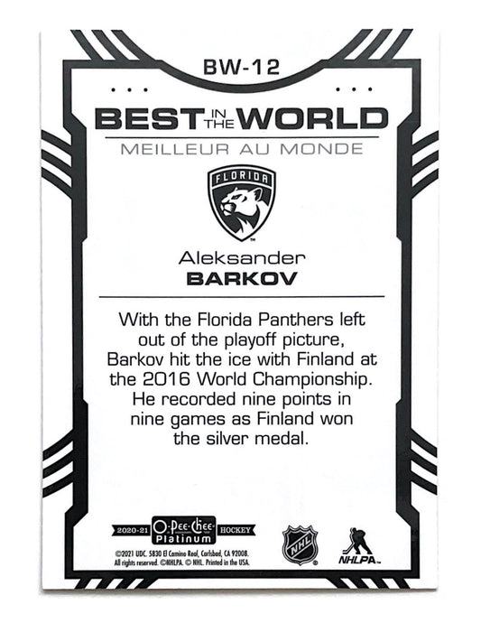 Aleksander Barkov 2020-21 O-Pee-Chee Platinum Best In The World #BW-12
