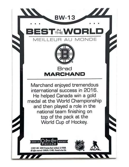 Brad Marchand 2020-21 O-Pee-Chee Platinum Best In The World #BW-13