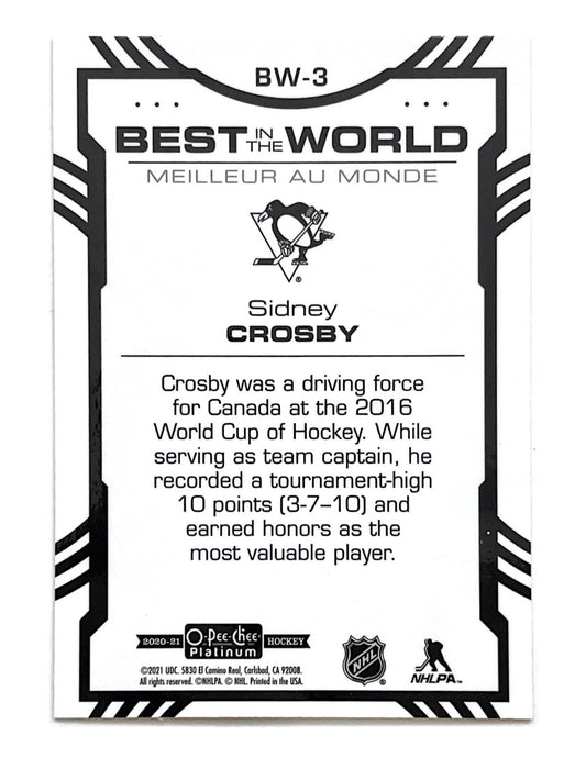 Sidney Crosby 2020-21 O-Pee-Chee Platinum Best In The World #BW-3