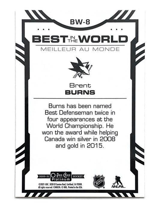 Brent Burns 2020-21 O-Pee-Chee Platinum Best In The World #BW-8