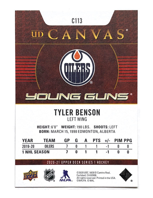 Tyler Benson 2020-21 Upper Deck Series 1 Young Guns Canvas #C113