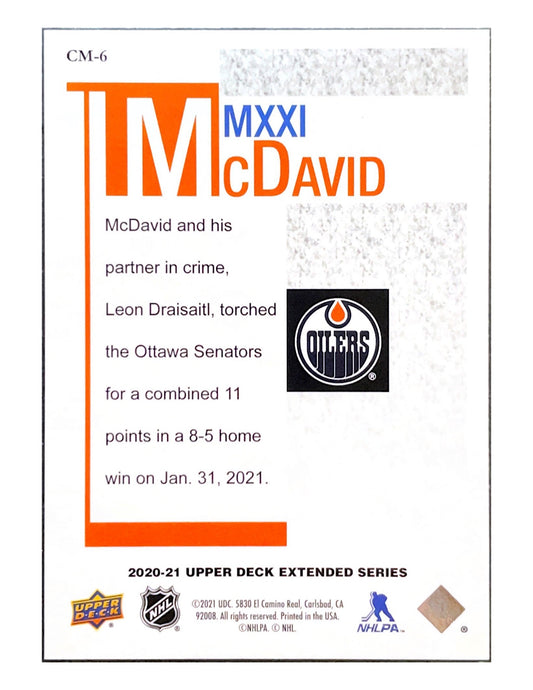 Connor McDavid 2020-21 Upper Deck Extended Series MXXI McDavid #CM-6