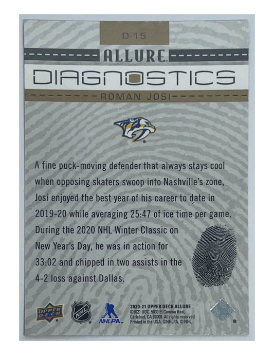 Roman Josi 2020-21 Upper Deck Allure Diagnostics #D-15