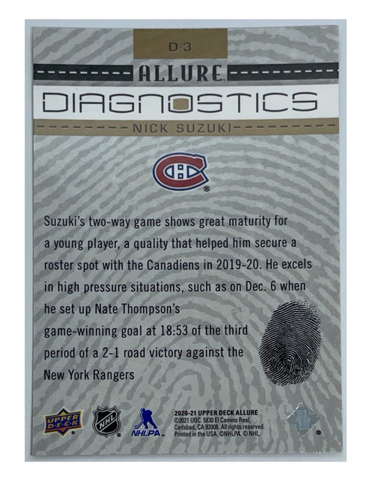 Nick Suzuki 2020-21 Upper Deck Allure Diagnostics #D-3