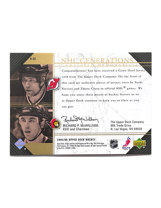 Scott Stevens/Zdeno Chara 2005-06 Upper Deck Series 1 NHL Generation Dual Jersey #D-SC