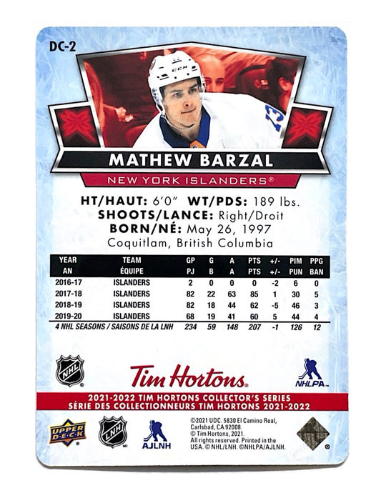 Mathew Barzal 2020-21 Upper Deck Tim Hortons Red Die Cut #DC-2