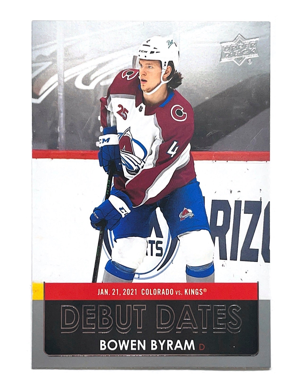 Bowen Byram 2021-22 Upper Deck Series 1 Debut Dates #DD-13