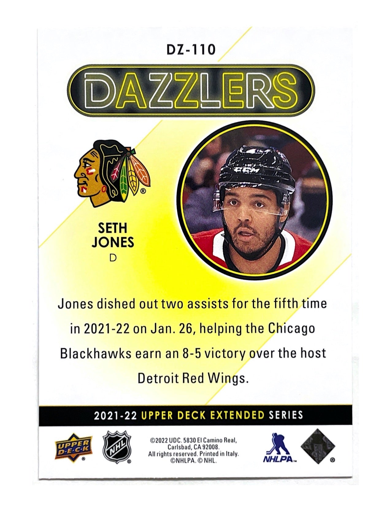 Seth Jones 2021-22 Upper Deck Extended Series Dazzlers Green #DZ-110