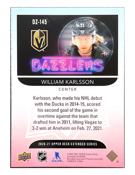 William Karlsson 2020-21 Upper Deck Extended Series Dazzlers #DZ-145 Green