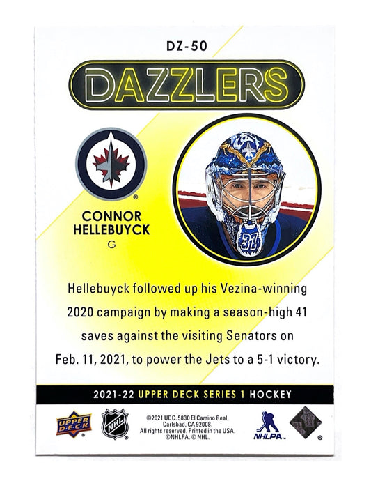 Connor Hellebuyck 2021-22 Upper Deck Series 1 Dazzlers Red #DZ-50