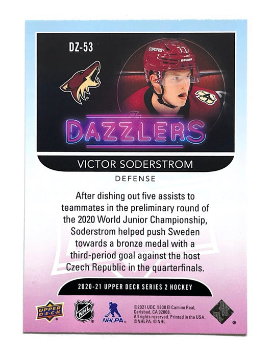 Victor Soderstrom 2020-21 Upper Deck Series 2 Dazzlers Blue #DZ-53