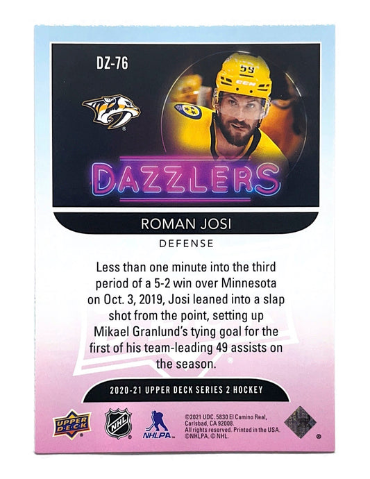 Roman Josi 2020-21 Upper Deck Series 2 Dazzlers Green #DZ-76