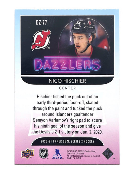 Nico Hischier 2020-21 Upper Deck Series 2 Dazzlers Green #DZ-77