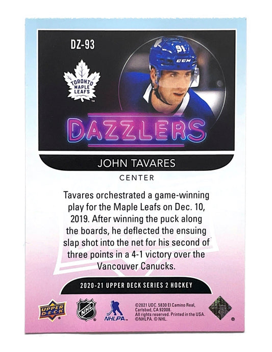 John Tavares 2020-21 Upper Deck Series 2 Dazzlers Green #DZ-93