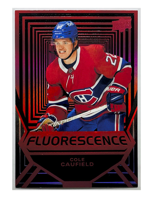 Cole Caufield 2021-22 Upper Deck Series 2 Fluorescence Red #FL-50