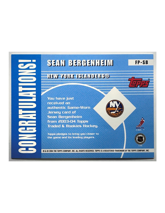 Sean Bergenheim 2003-04 Topps Future Phenoms Jersey #FP-SB