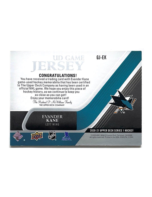 Evander Kane 2020-21 Upper Deck Series 1 UD Game Jersey #GJ-EK