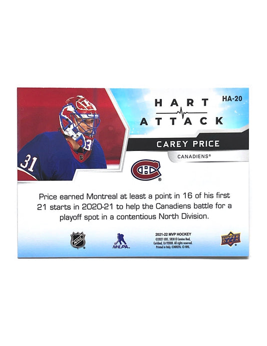 Carey Price 2021-22 Upper Deck MVP Hart Attack Gold #HA-20
