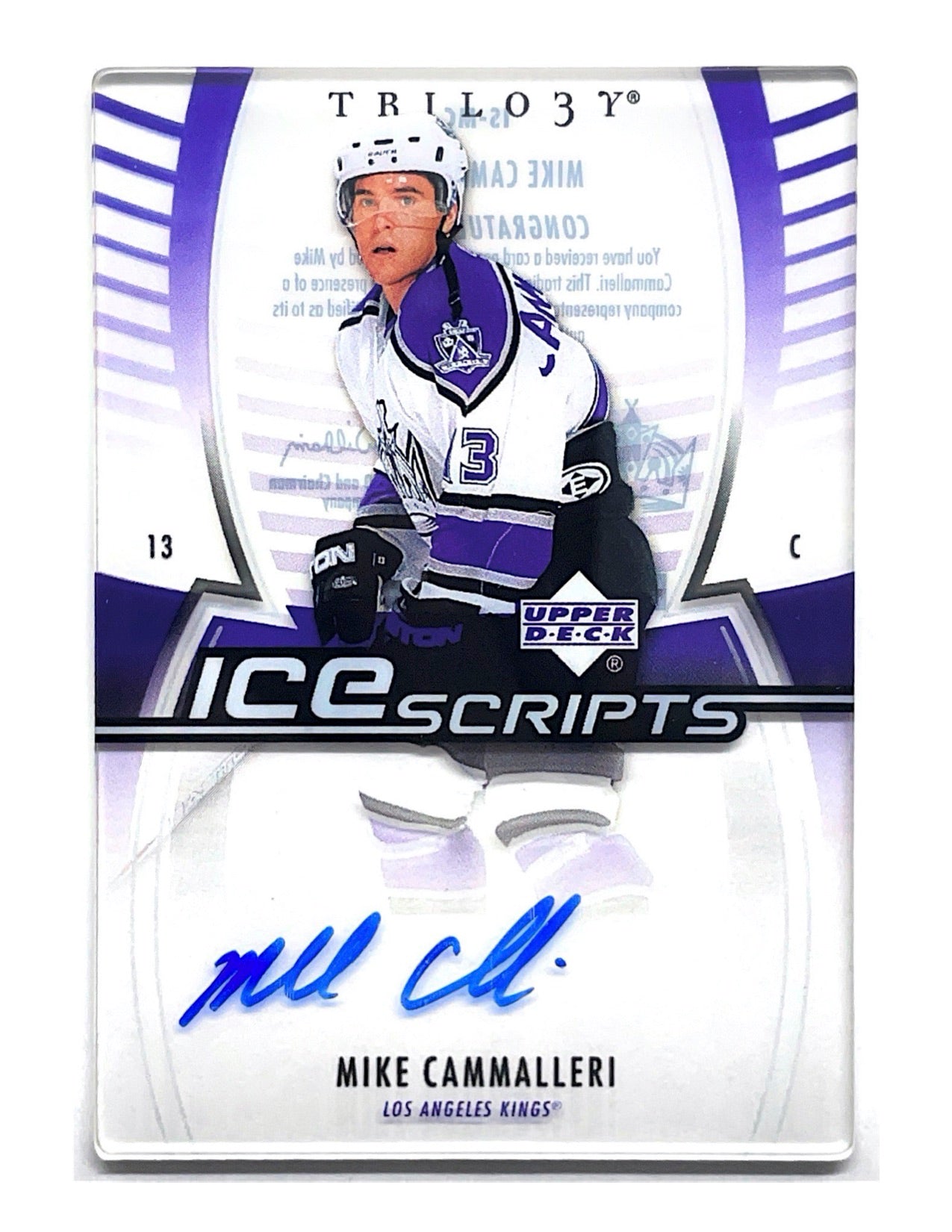 Mike Cammalleri 2006-07 Upper Deck Trilogy Ice Scripts Autograph #IS-MC