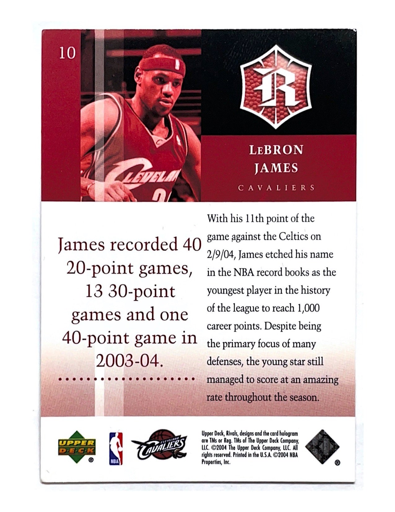 Lebron James 2004-05 Upper Deck Rivals #10